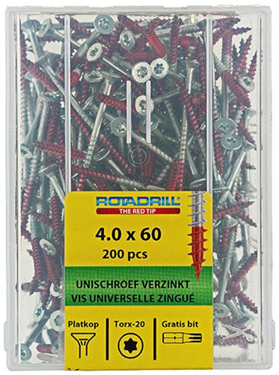 Load image into Gallery viewer, Rotadrill 1039996 - universeelschroef vktx vz 4.0x60mm (200) | 4 stuks