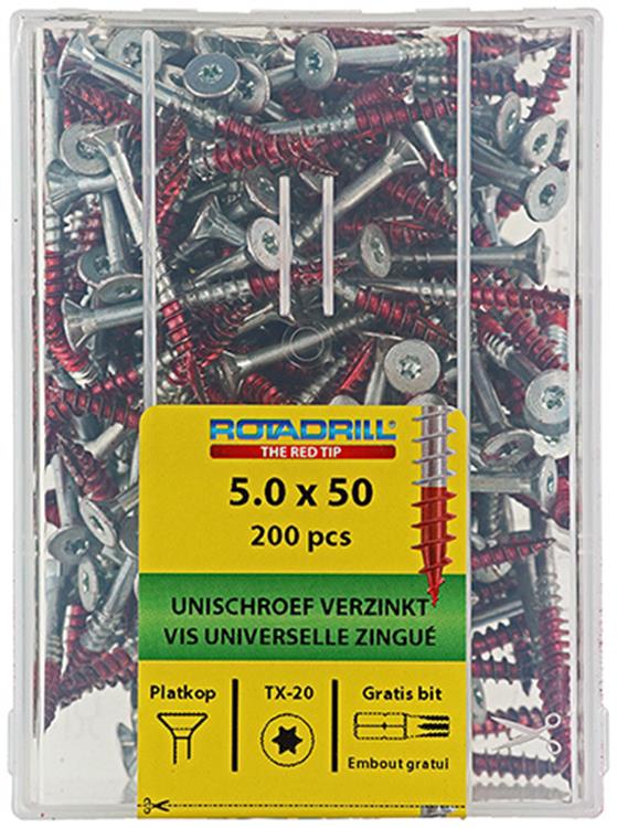 Load image into Gallery viewer, Rotadrill 1039999 - universeelschroef vktx vz 5.0x50mm (200) | 4 stuks