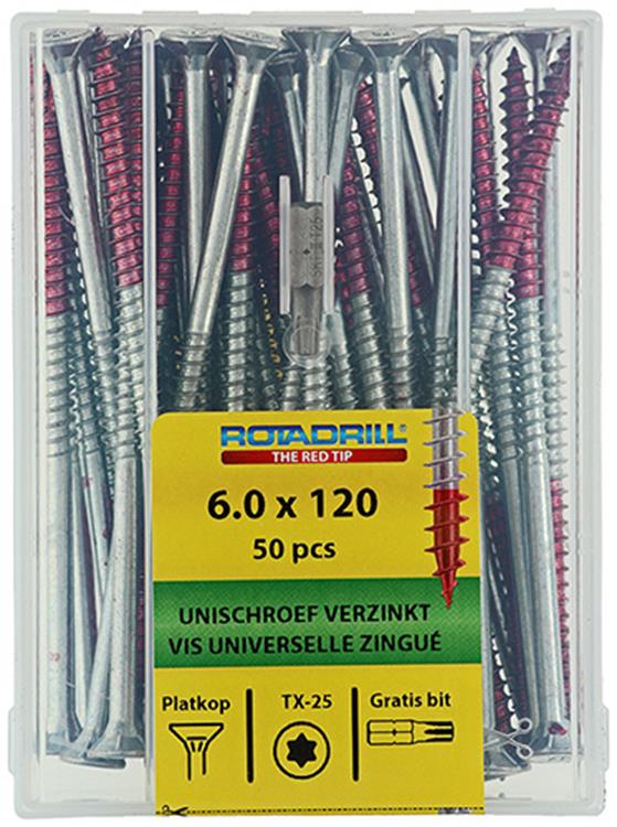 Load image into Gallery viewer, Rotadrill 1040005 - universeelschroef vktx vz 6.0x120mm (50) | 4 stuks