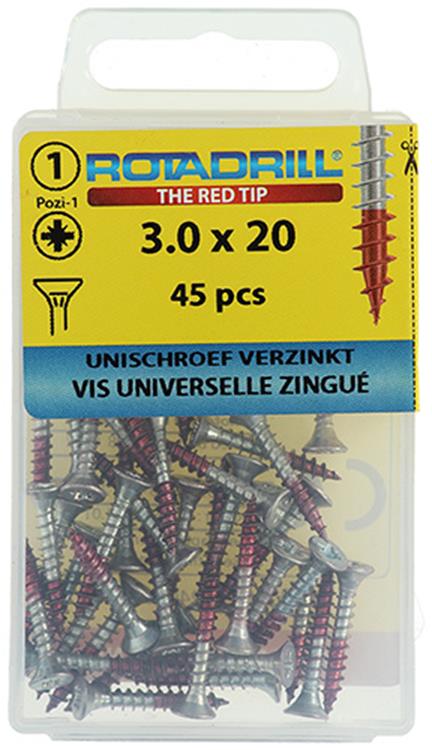 Load image into Gallery viewer, Rotadrill 1039769 - universeelschroef vk pzd vz 3.0x20mm (45) | 6 stuks