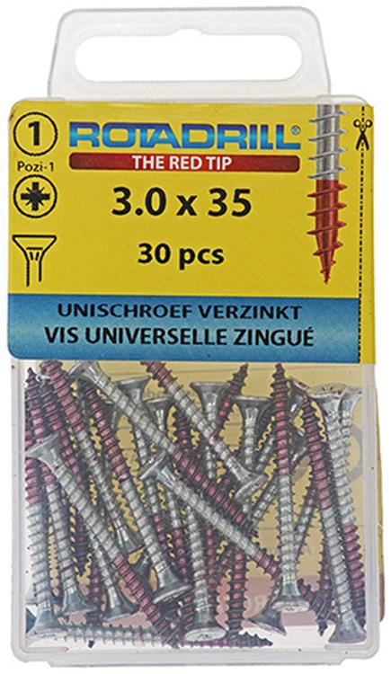 Load image into Gallery viewer, Rotadrill 1039771 - universeelschroef vk pzd vz 3.0x35mm (30) | 6 stuks