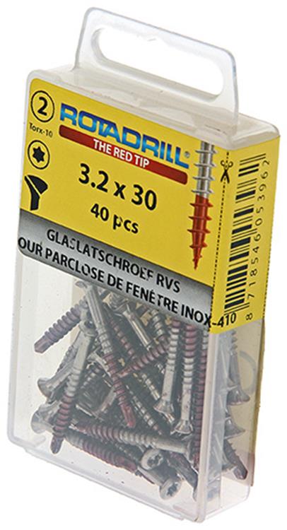 Load image into Gallery viewer, Rotadrill 1039915 - glaslatschroef lk torx rvs-410 3.2x30mm (40) | 6 stuks