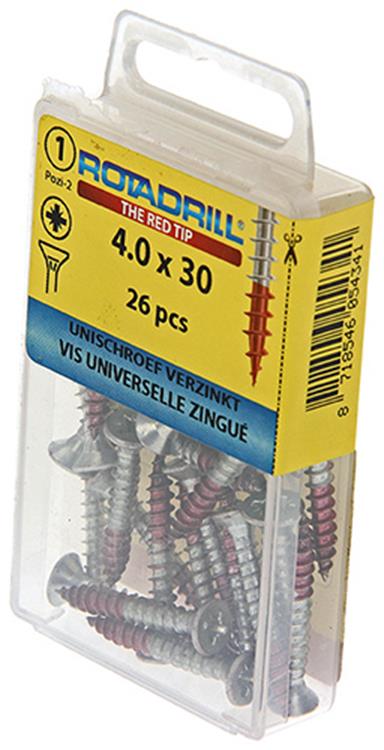 Load image into Gallery viewer, Rotadrill 1039777 - universeelschroef vk pzd vz 4.0x30mm (26) | 6 stuks