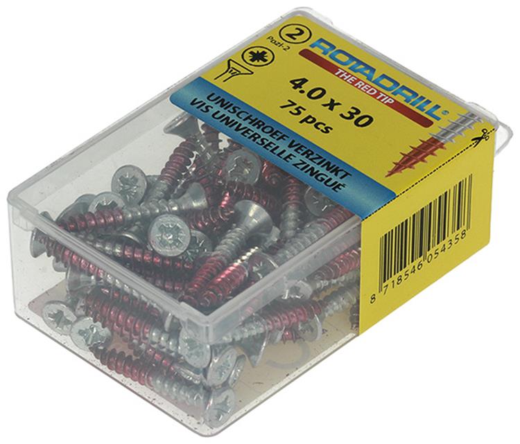 Load image into Gallery viewer, Rotadrill 1039800 - universeelschroef vk pzd vz 4.0x30mm (75) | 6 stuks