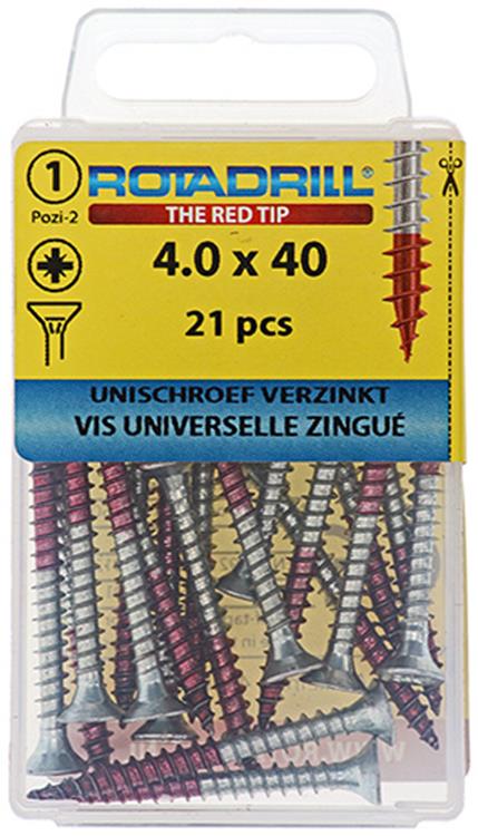 Load image into Gallery viewer, Rotadrill 1039779 - universeelschroef vk pzd vz 4.0x40mm (21) | 6 stuks