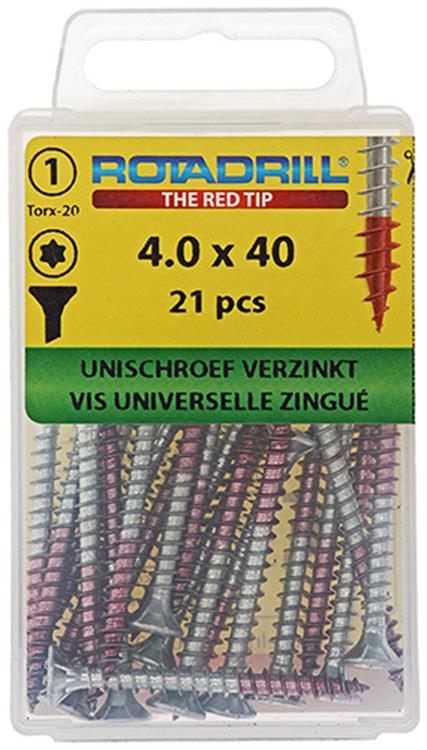 Load image into Gallery viewer, Rotadrill 1039925 - universeelschroef vktx vz 4.0x40mm (21) | 6 stuks