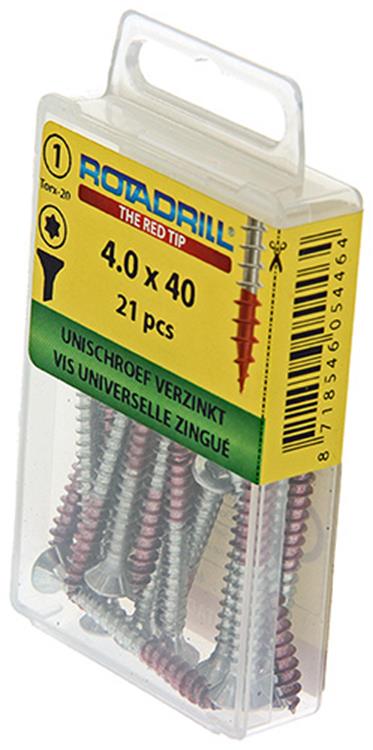 Load image into Gallery viewer, Rotadrill 1039925 - universeelschroef vktx vz 4.0x40mm (21) | 6 stuks