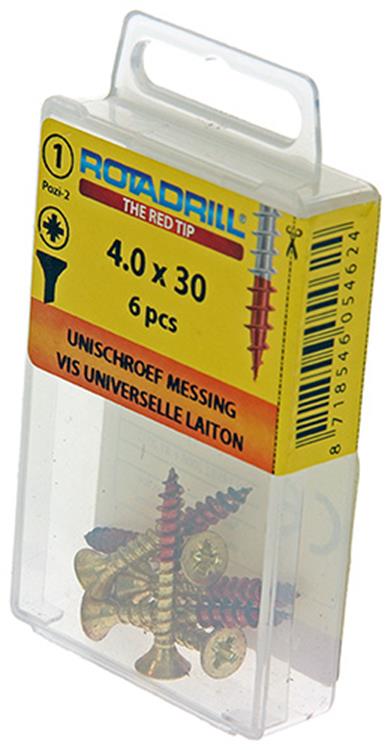 Load image into Gallery viewer, Rotadrill 1039890 - universeelschroef messing vk pzd 4,0x30mm (6) | 6 stuks