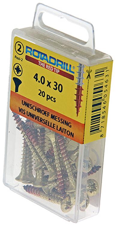 Load image into Gallery viewer, Rotadrill 1039884 - universeelschroef messing lk pzd 4,0x30mm (20) | 6 stuks