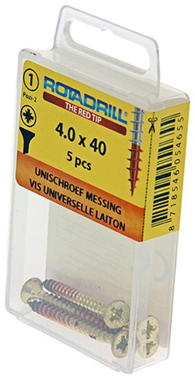 Load image into Gallery viewer, Rotadrill 1039892 - universeelschroef messing vk pzd 4,0x40mm (5) | 6 stuks