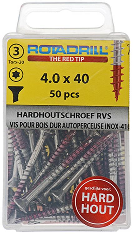 Load image into Gallery viewer, Rotadrill 1039899 - hardhoutschroefzelfb.sppls.rvs t20 4.0x40mm (50) | 6 stuks