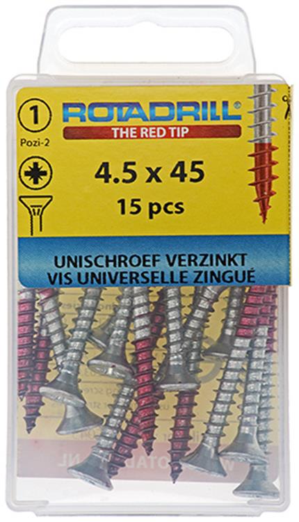 Load image into Gallery viewer, Rotadrill 1039782 - universeelschroef vk pzd vz 4.5x45mm (15) | 6 stuks