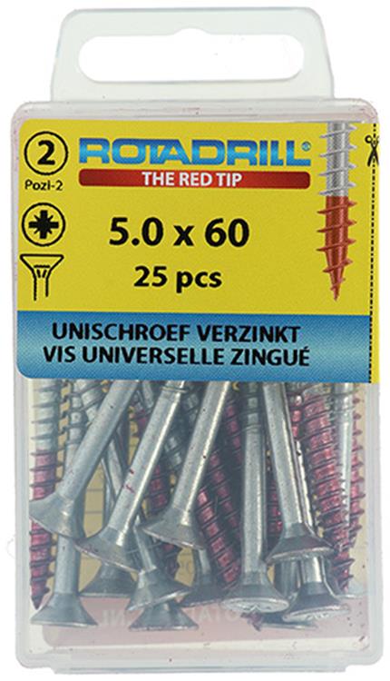 Load image into Gallery viewer, Rotadrill 1039810 - universeelschroef vk pzd vz 5.0x60mm (25) | 6 stuks