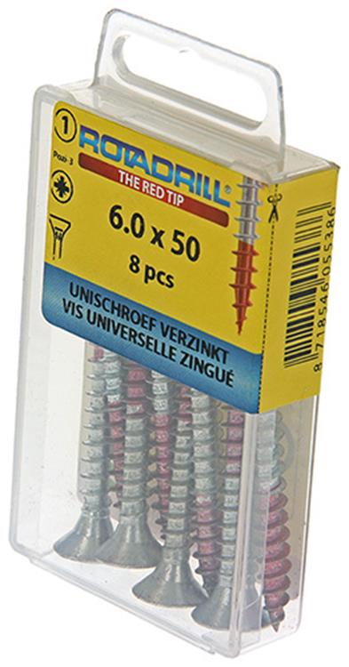 Load image into Gallery viewer, Rotadrill 1039786 - universeelschroef vk pzd vz 6.0x50mm (8) | 6 stuks