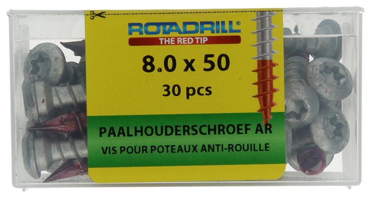 Load image into Gallery viewer, Rotadrill 1040020 - paalhouderschroef ar-coating tx 8.0x50mm (30) | 4 stuks
