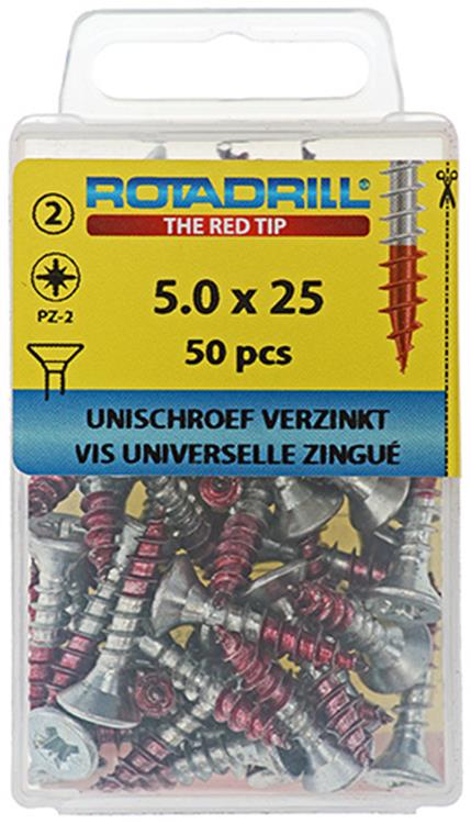 Load image into Gallery viewer, Rotadrill 1039806 - universeelschroef vk pzd vz 5.0x25mm (50) | 6 stuks