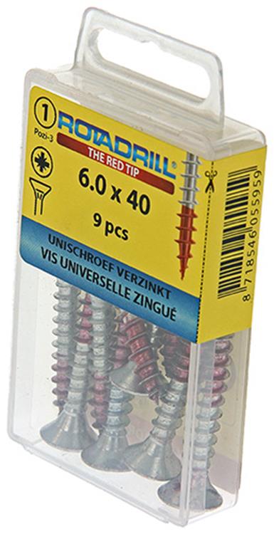 Load image into Gallery viewer, Rotadrill 1039785 - universeelschroef vk pzd vz 6.0x40mm (9) | 6 stuks