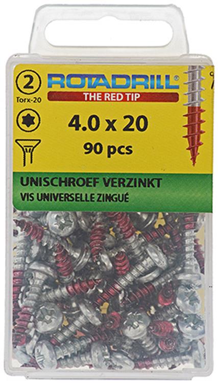Load image into Gallery viewer, Rotadrill 1039933 - universeelschroef vktx vz 4.0x20mm (90) | 6 stuks