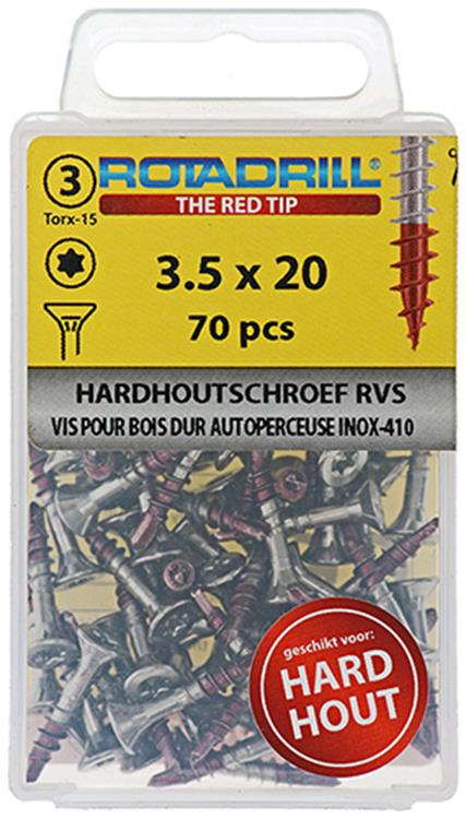 Load image into Gallery viewer, Rotadrill 1039896 - hardhoutschroef zelfb.sppls.rvs t15 3.5x20mm (70) | 6 stuks