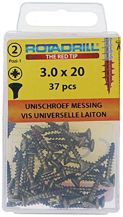 Load image into Gallery viewer, Rotadrill 1039879 - universeelschroef messing lk pzd 3,0x20mm (37) | 6 stuks