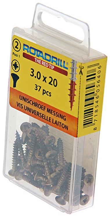 Load image into Gallery viewer, Rotadrill 1039879 - universeelschroef messing lk pzd 3,0x20mm (37) | 6 stuks