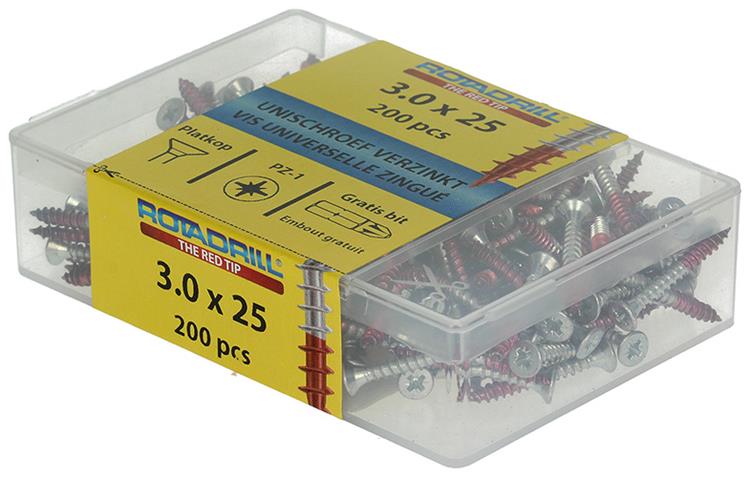 Load image into Gallery viewer, Rotadrill 1039962 - universeelschroef vkpzd vz 3.0x25mm (200) | 4 stuks