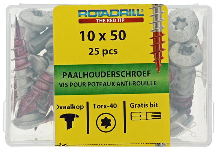 Load image into Gallery viewer, Rotadrill 1040021 - paalhouderschroef ar-coating tx 10.0x50mm (25) | 4 stuks