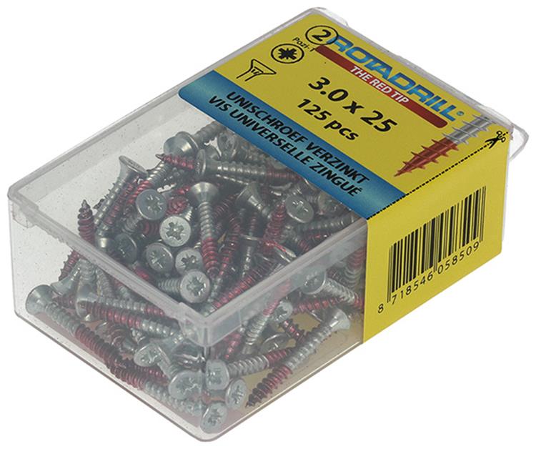 Load image into Gallery viewer, Rotadrill 1039792 - universeelschroef vk pzd vz 3.0x25mm (125) | 6 stuks