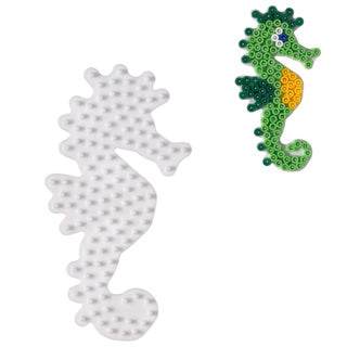 Load image into Gallery viewer, Hama strijkkralen grondplaat zeepaardje wit | 5 stuks