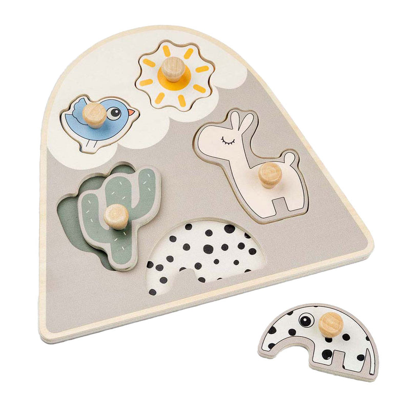 Load image into Gallery viewer, Done by deer houten noppenpuzzel lalee beige, 5st.