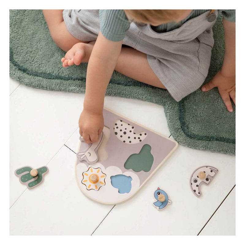 Load image into Gallery viewer, Done by deer houten noppenpuzzel lalee beige, 5st.