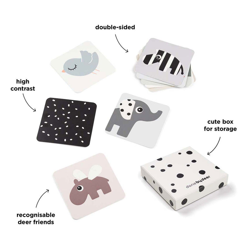 Load image into Gallery viewer, Done by deer baby contrastkaart hertenvriendjes, 10st.