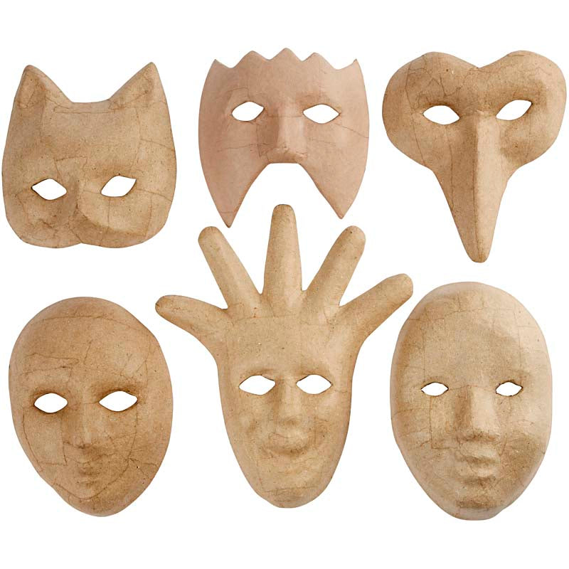 Afbeelding laden in galerijviewer, Https: www.cchobby.nl maskers-h-12-21-cm-6-stuk-1-doos