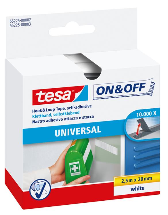 Load image into Gallery viewer, Tesa klittenband on off zelfklevend voor lichte voorwerpen bevestigen – wit 2cm x 250cm
