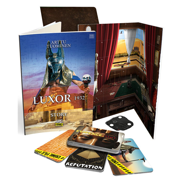 Load image into Gallery viewer, Tactic crime scene luxor 1932 – bordspel – misdaadspel – archeologisch mysterie in egypte – diepgaand onderzoek en deductie – crime scene serie – game storm studio – 1 of meer spelers – vanaf 18 jaar