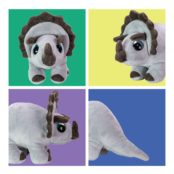 Load image into Gallery viewer, Lumo stars knuffel - dino triceratops, 15cm