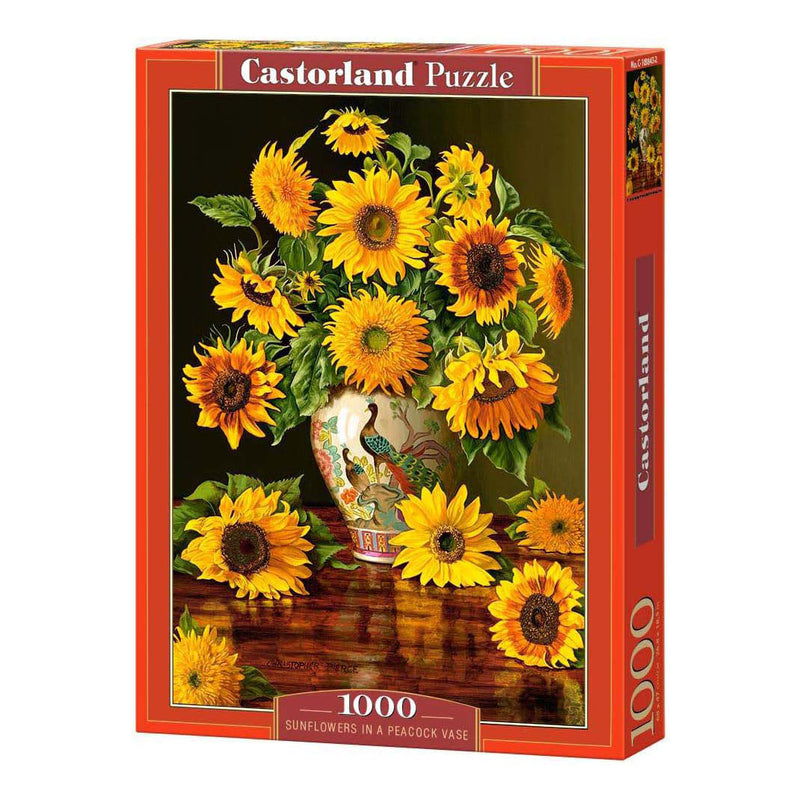 Load image into Gallery viewer, Selecta castorland legpuzzel sunflowers in a peacock vase, 1000st.