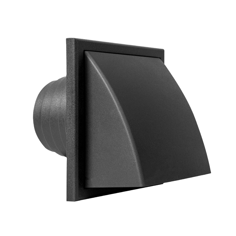 Load image into Gallery viewer, Renson 1069267 - dampkaprooster 1 klep pvc 741 (100-130) str 9005 (zwart) | 2 stuks