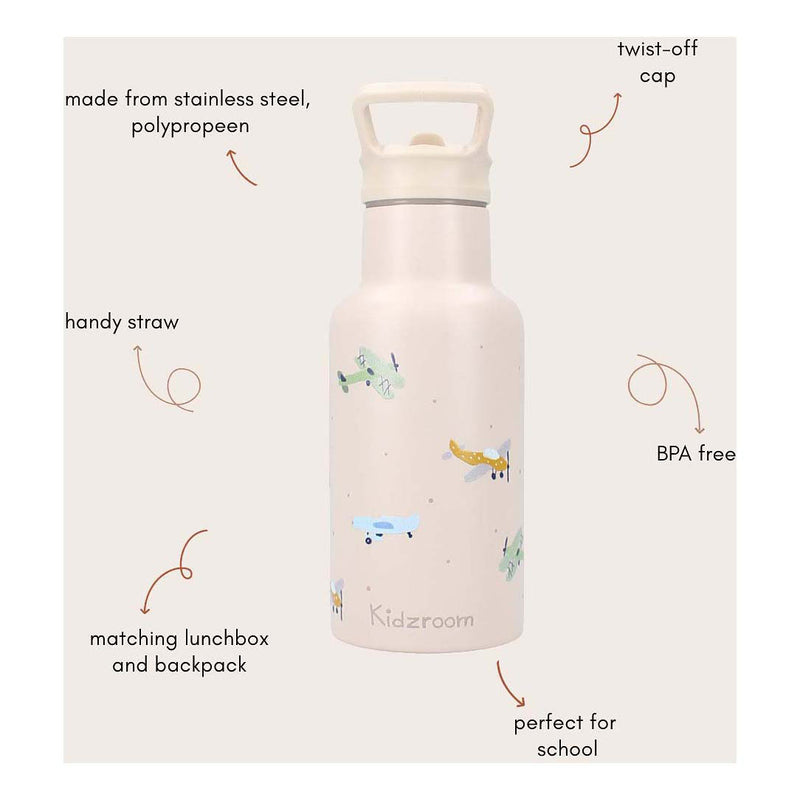 Load image into Gallery viewer, Kidzroom drinkfles sweet sips vliegtuigen, 350ml