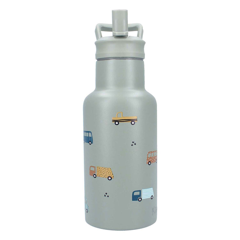 Load image into Gallery viewer, Kidzroom sweet cuddles - schoolbeker en drinkfles - 350ml - stainless steel - auto's - groen