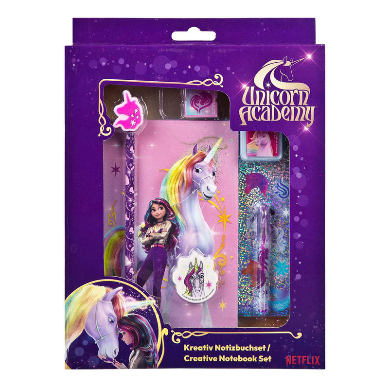 Afbeelding laden in galerijviewer, Undercover unicorn academy creatieve set met notitieboek, 8dlg