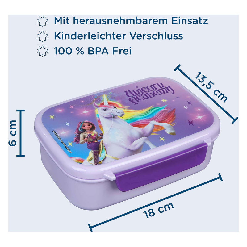 Afbeelding laden in galerijviewer, Undercover unicorn academy lunchbox met snackbakje