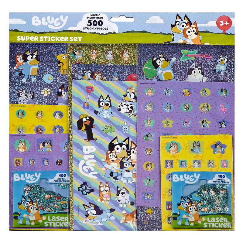 Load image into Gallery viewer, Undercover super sticker set bluey - 500+st.