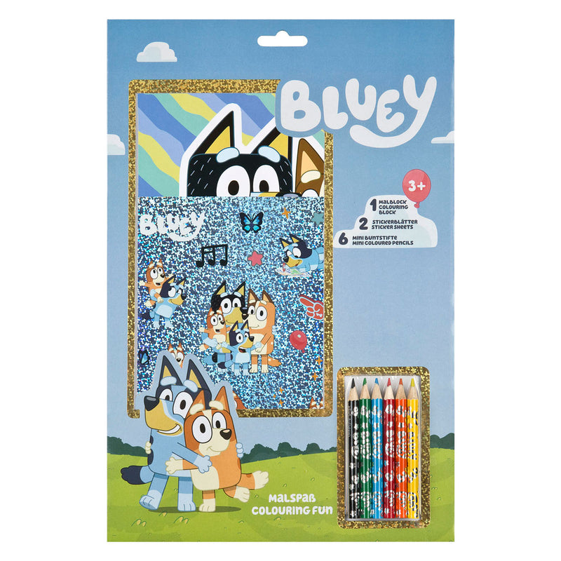 Load image into Gallery viewer, Undercover kleurblok bluey met kleurpotloden en stickers