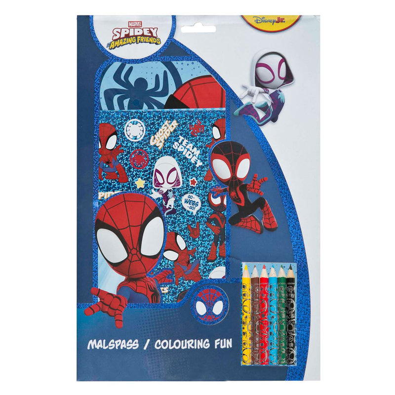Load image into Gallery viewer, Undercover kleurblok spidey met kleurpotloden en stickers