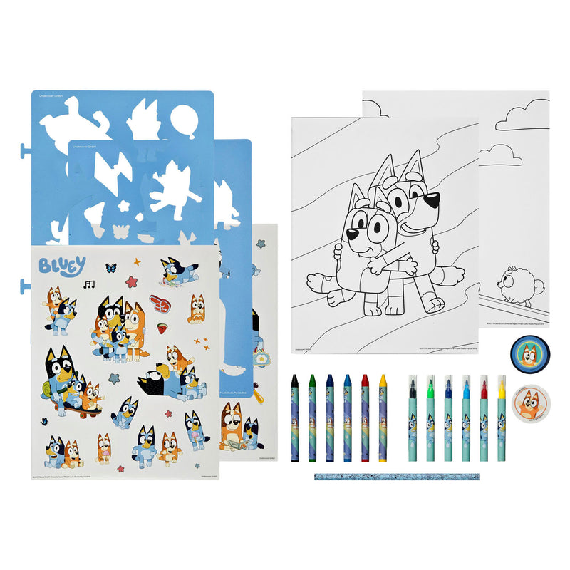 Load image into Gallery viewer, Undercover stencil en kleurset bluey - 49dlg.