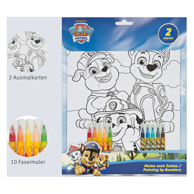 Load image into Gallery viewer, Undercover kleuren op nummer set paw patrol