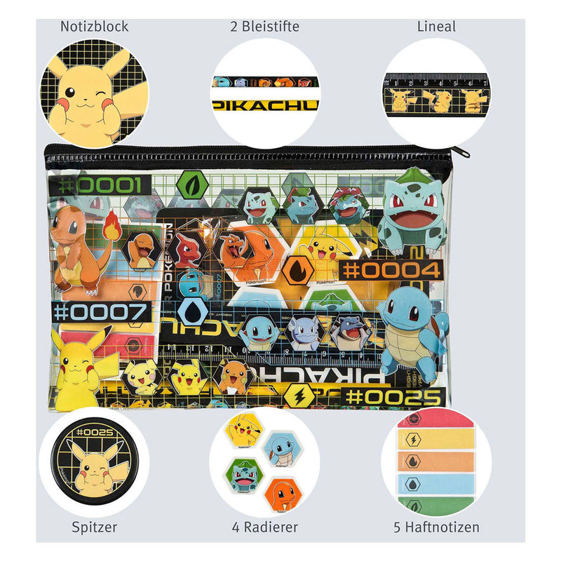 Load image into Gallery viewer, Merkloos sans marque pokemon - etui schrijfset - inclusief potloden en gum