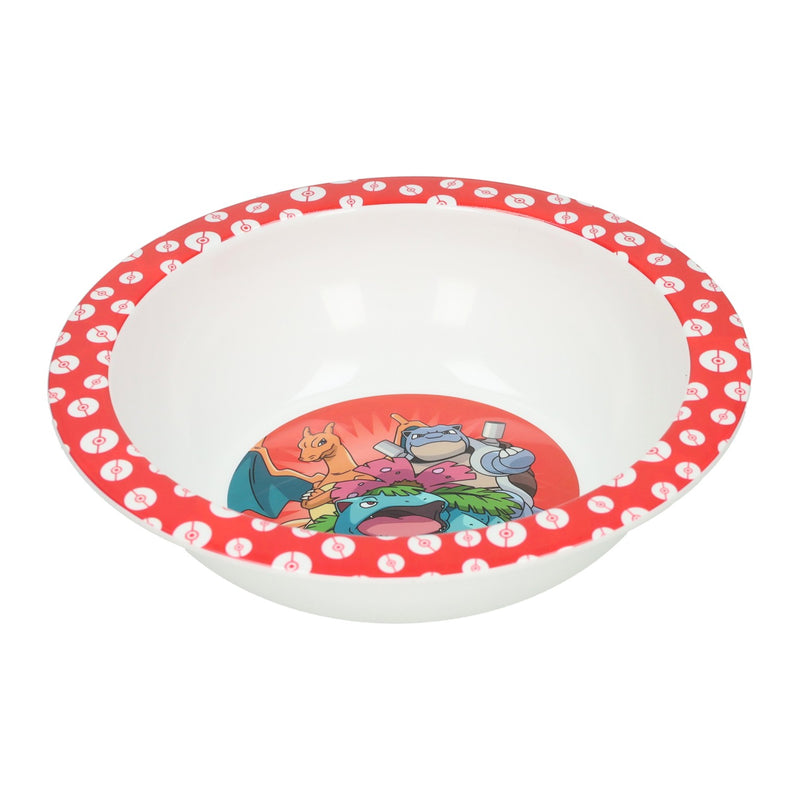 Load image into Gallery viewer, Pokémon thema kinder bordje - diep - d16 cm - kunststof - rood - kinderservies - kommetje