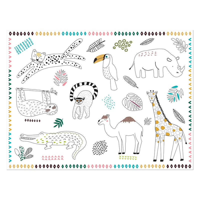 Load image into Gallery viewer, Folat bv inkleurbare placemats wilde dieren 6st.